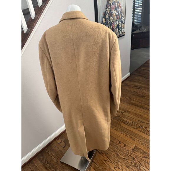 Jos A Bank Vintage Mens 100% Cashmere Peacoat Over Coat Camel Brown Size 42 - Picture 4 of 7